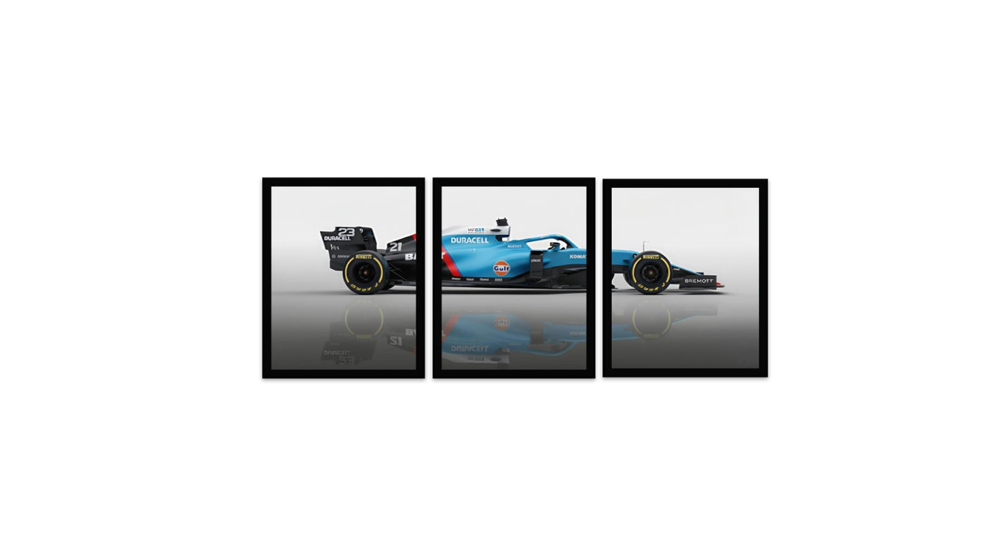 Formula One Frame Collection – Set of 18 Premium Framed Racing Prints for Wall Decor
