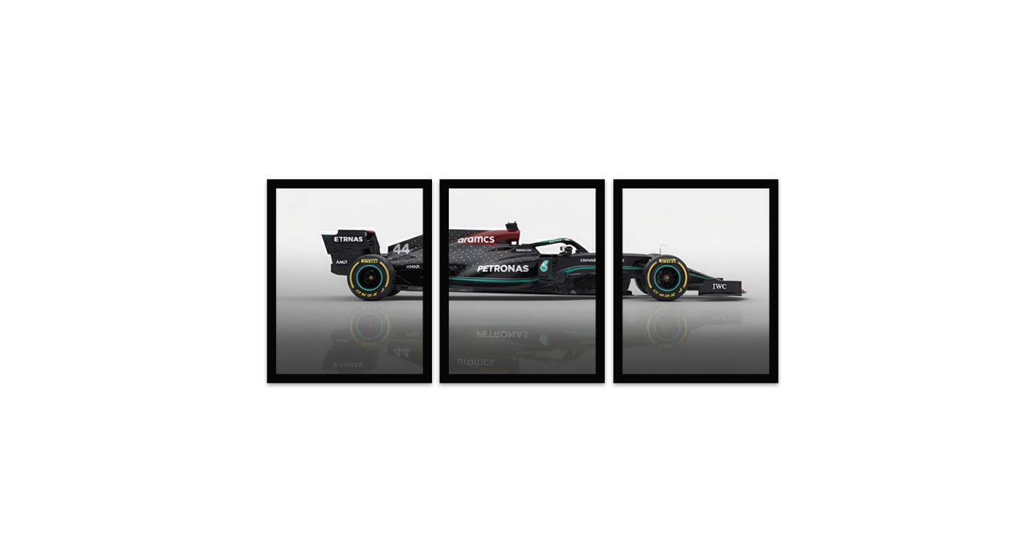 Formula One Frame Collection – Set of 18 Premium Framed Racing Prints for Wall Decor
