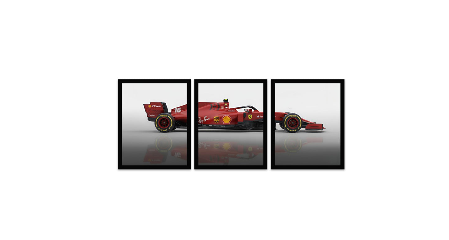 Formula One Frame Collection – Set of 18 Premium Framed Racing Prints for Wall Decor
